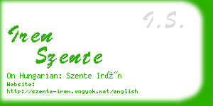 iren szente business card